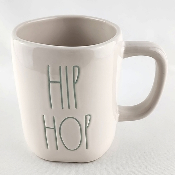 ⭐️2/ $50⭐️ Rae Dunn Artisan Collection Coffee Mug White Large Letters HIP HOP - Picture 2 of 10